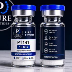 PT-141 (Bremelanotide) 10mg lyophilized research peptide by Pure Peptides