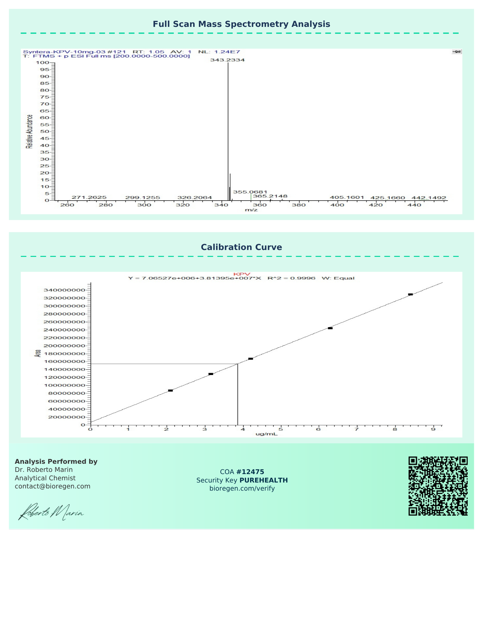 COA KPV 10mg high-purity research peptide. Third-party tested. Research Use Only. COA KPV 10mg lyophilized research peptide vial by Pure Peptides